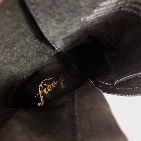 New NoBox Free People Dylan Black Suede Leather Lace Up Boots Chunky Heel 36 / 6 - Picture 6 of 11